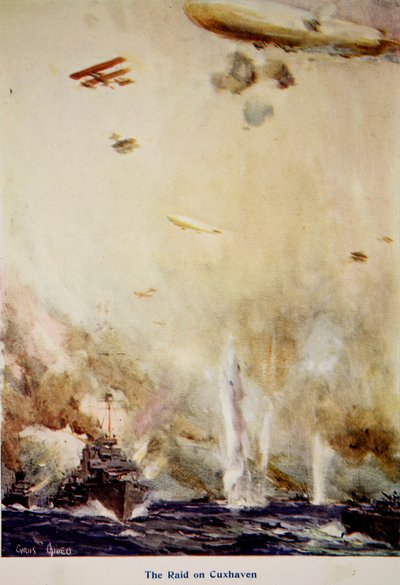 The Raid on Cuxhaven, December 1914, illustration from 